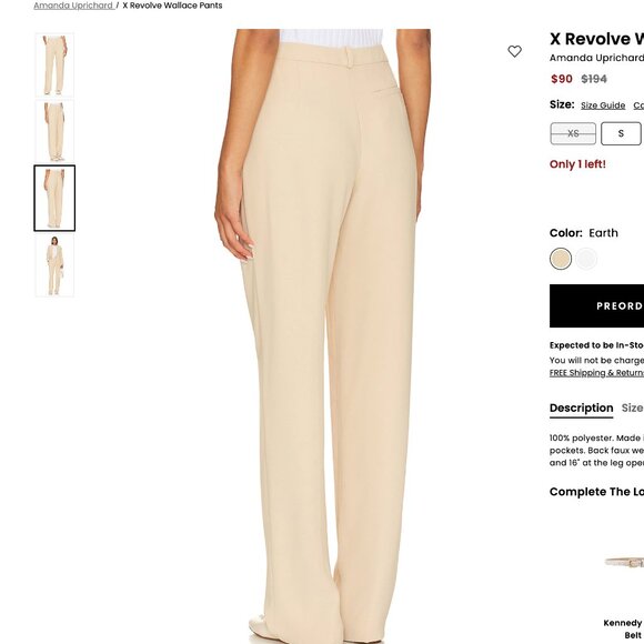 NWOT - Amanda Uprichard x Revolve Wallace Pants - sz M - Color Earth - Picture 5 of 5